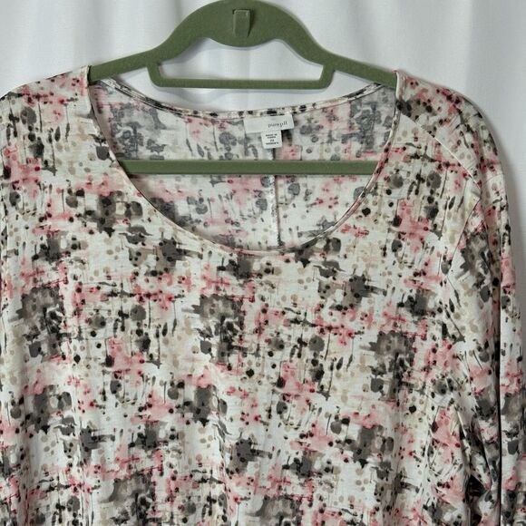 J. Jill Pure Jill Gray Pink & White Watercolor Tie Dye Modal Tunic Top Size 2X - Picture 2 of 7